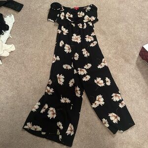 Black Floral GUESS Jumpsuit